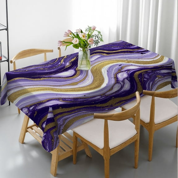 Tablecloths rectangle tables large size - Violet Marbling Texture Print, Polyester Tablecloths Rectangular Tablecloth, Cafe, dinner, picnic