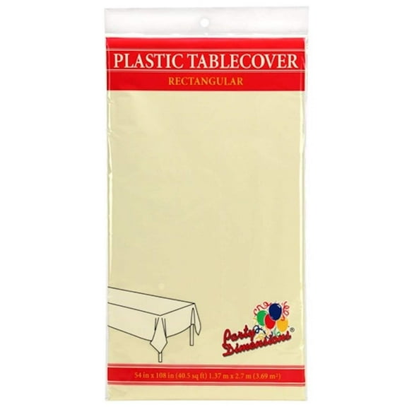 Tablecover Plastic Ivory Rectangular 54'' X 108'' :1CT