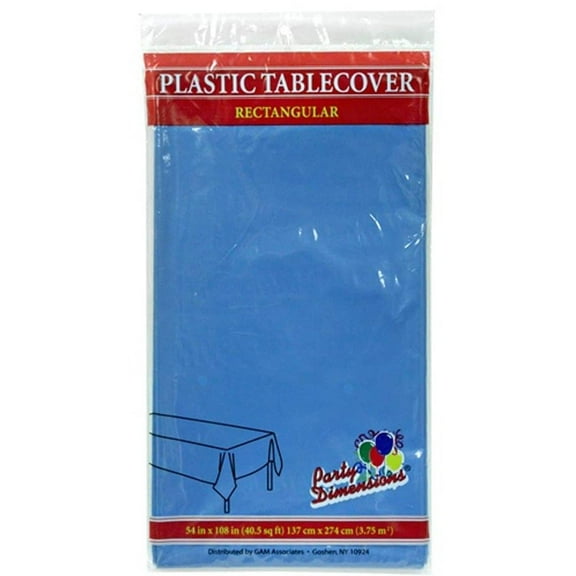 Tablecover Plastic Medium Blue Rectangular 54'' X 108'' 1 Pack