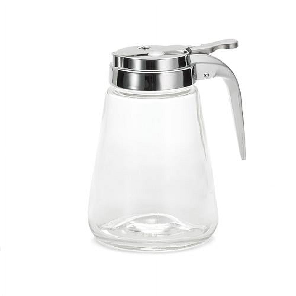 Modern Chrome Plated Glass 12 Oz. Syrup Dispenser With ABS Top