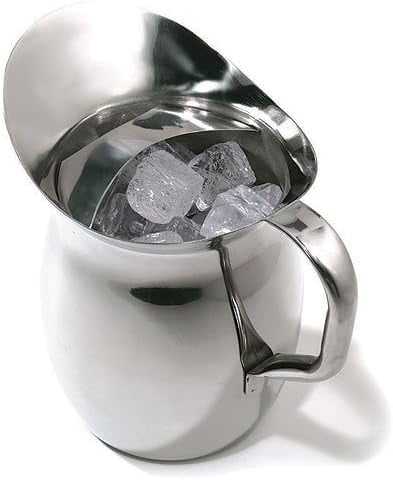 64 oz Silver Stainless Steel Water Pitcher with Mirror Finish