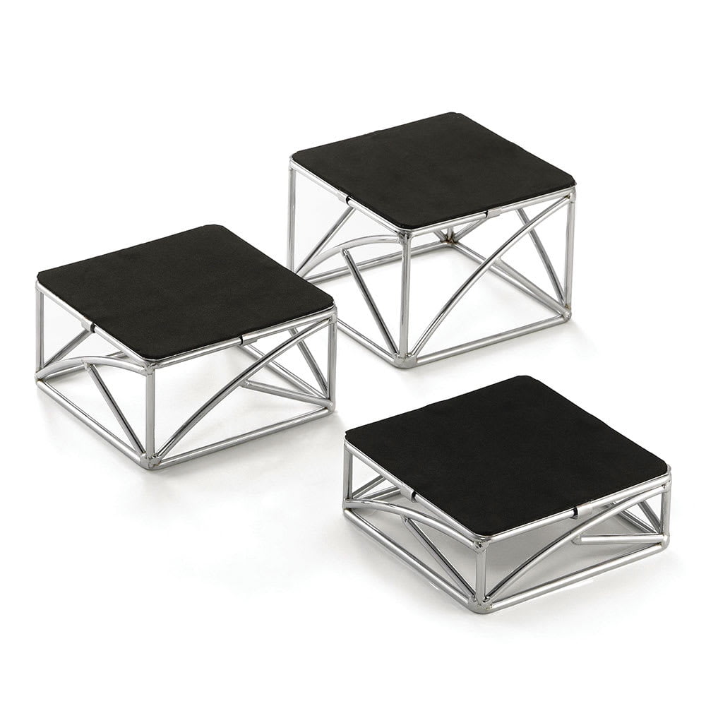 Chrome Plated 3-Piece Non-Slip Metal Riser Set