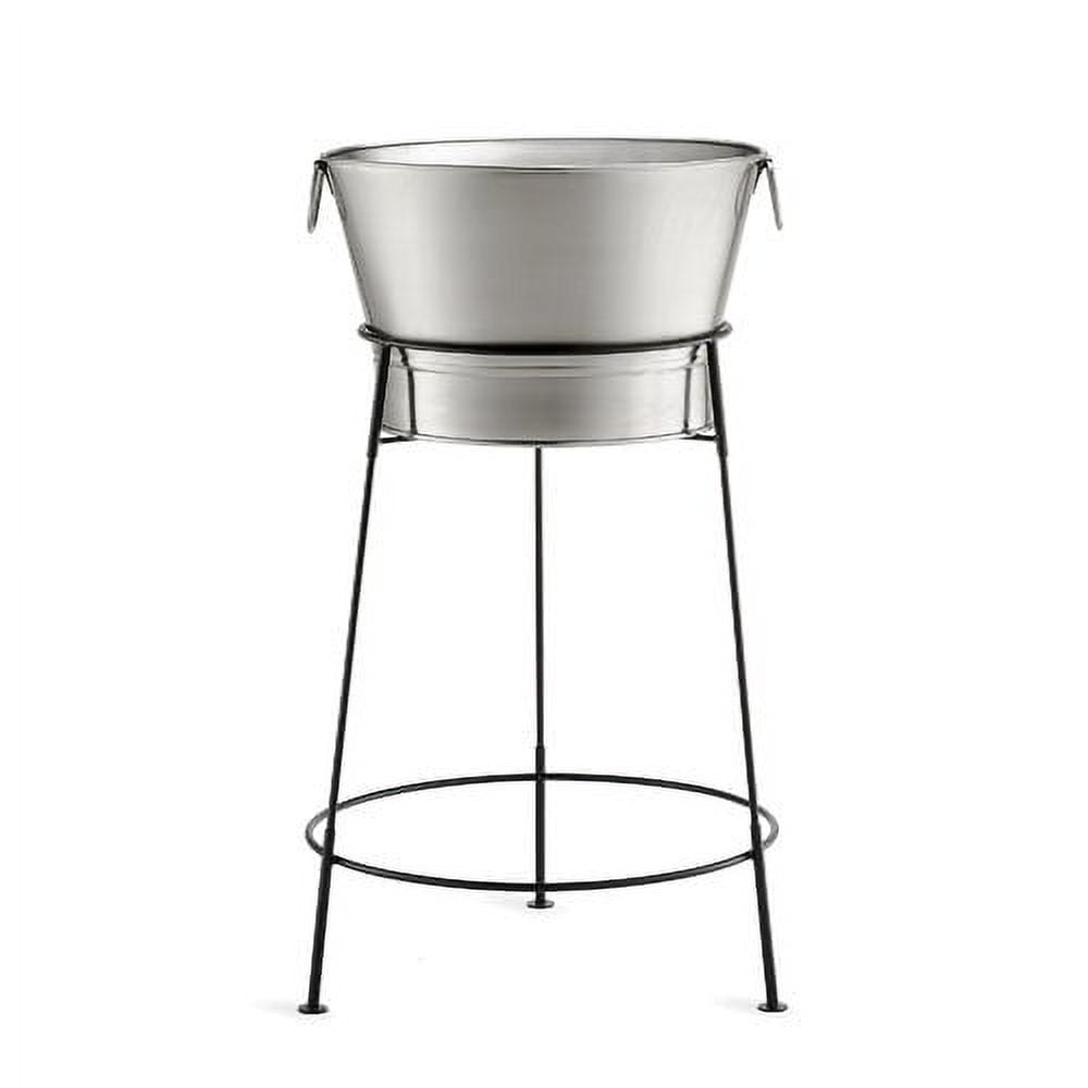 7 Gallon Brushed Stainless Steel Beverage Tub with Stand
