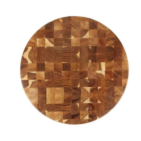 Tablecraft ACARD16 16" X 1 1/2" Acacia Wood End Grain Chopping Block Serving Board