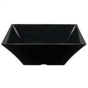Tablecraft BKMB166 Frostone 13.25 Qt. Black Square Melamine Bowl
