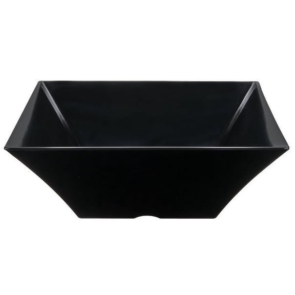 Tablecraft BKMB166 Frostone 13.25 Qt. Black Square Melamine Bowl