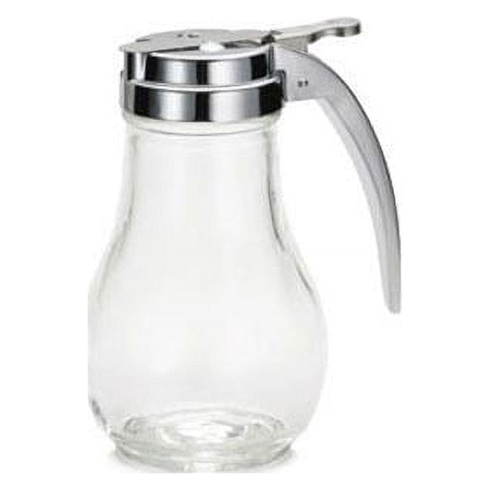 Tablecraft C414 14 oz Glass Teardrop Syrup Dispenser