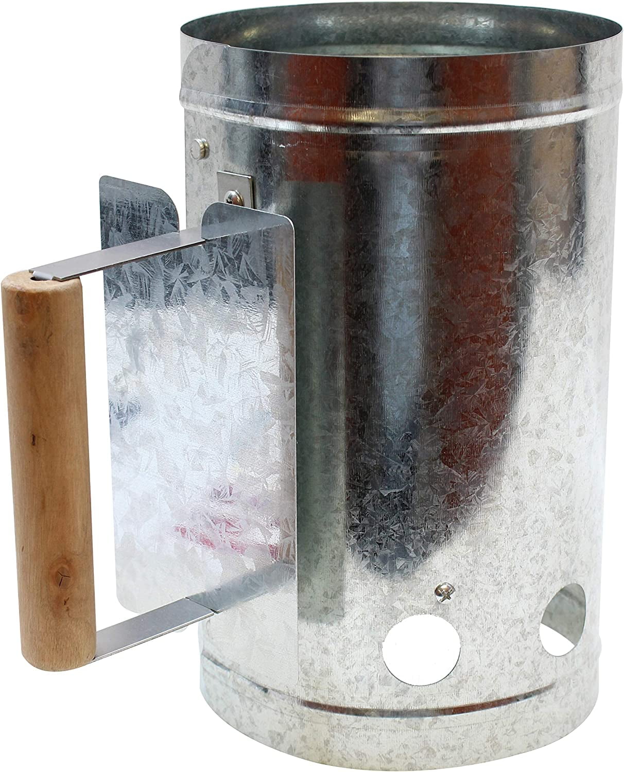 Galvanized Metal Charcoal Chimney with Wooden Handle