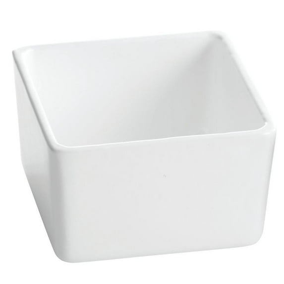 Tablecraft Coated Aluminum Contemporary Collection Square White Bowl - 5"L x 5"W x 3"H
