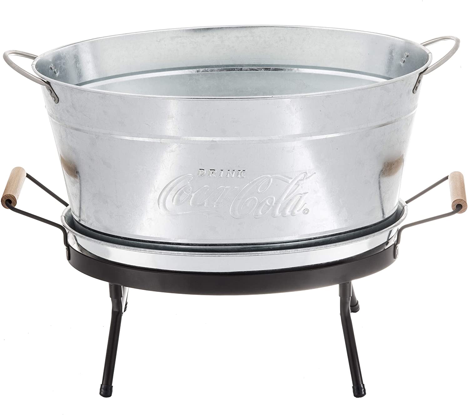 Tablecraft CocaCola Galvanized Beverage Tub Set, 6 Gallon