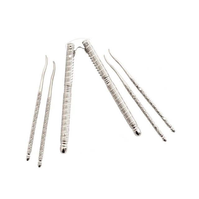 Tablecraft H1245 Nutcracker and Pick Set, Silver, 87/8" L