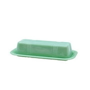 Tablecraft Jadeite Glass CollectionTM Butter Dish, 6.75 x 3.25 x 2.25"
