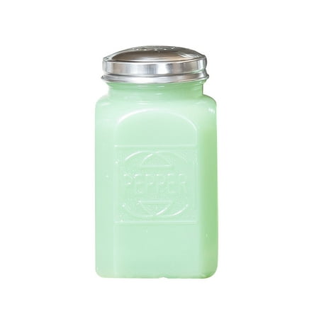 Tablecraft Jadeite Glass Collection(TM) Range Pepper Shaker with Metal Top, 6 oz