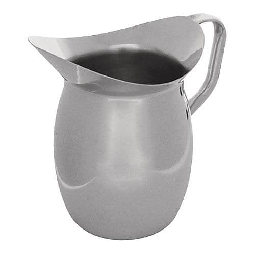 Tablecraft Stainless Steel Bell Water Pitcher, 3 Qt, Silver