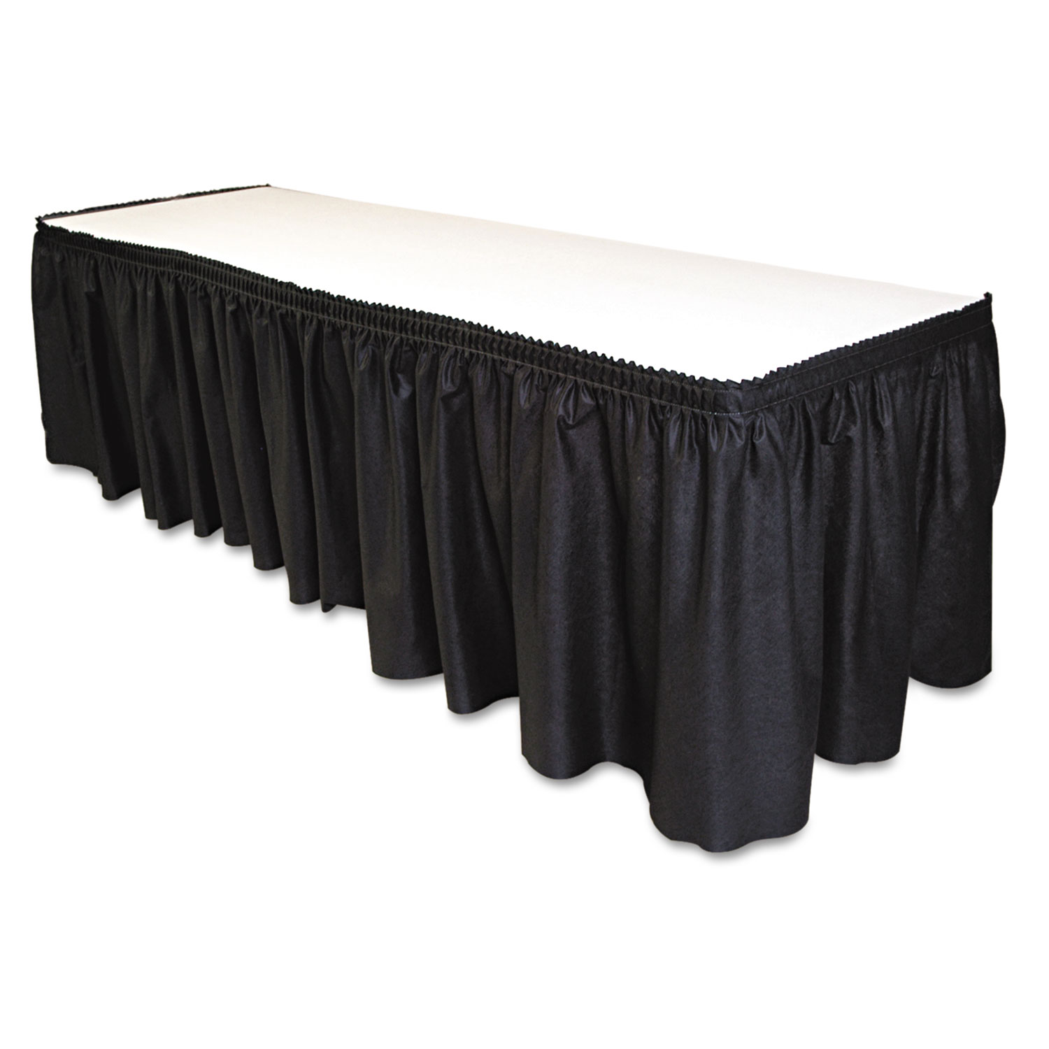 Tablemate Table Set Linen-Like Table Skirting, 29" x 14ft, Black - image 1 of 8
