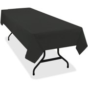 Tablemate Table Set Rectangular Table Covers, Heavyweight Plastic, 54 x 108, Black, 6/Pack