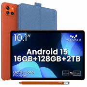 Callsky Tablet 10.1-Inch, Android 15, 16GB RAM, 128GB, Case and Stylus
