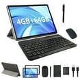 thumbnail image 1 of Tablet 10 Inch Android 2 in 1 Tablets With Keyboard, 64GB ROM+4GB RAM 10.1" Tablets, 2MP+8MP Dual camera, 6000mAh Battery, 1280 * 800 FHD, Include Bluetooth Keyboard/Mouse/ Case/ Stylus Wifi Tab, 1 of 7