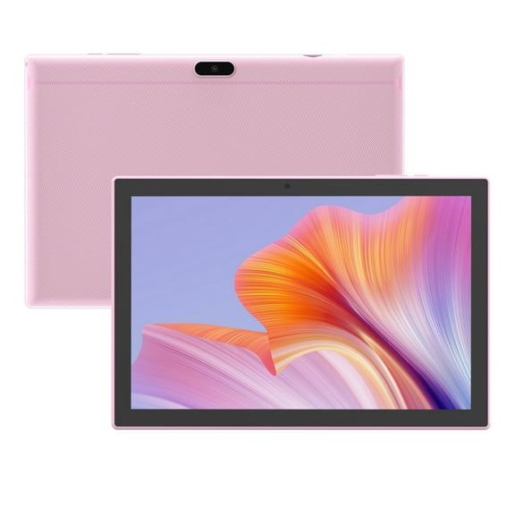 Tablet 10 Inch Android Tablets, 4GB RAM 64GB ROM 1TB Expand Quad-Core Processor Tableta Computer, 2MP+8MP Camera WiFi BT 10.1 in HD Display Tab, 6000mAh Long Battery Life Tablet PC, Pink
