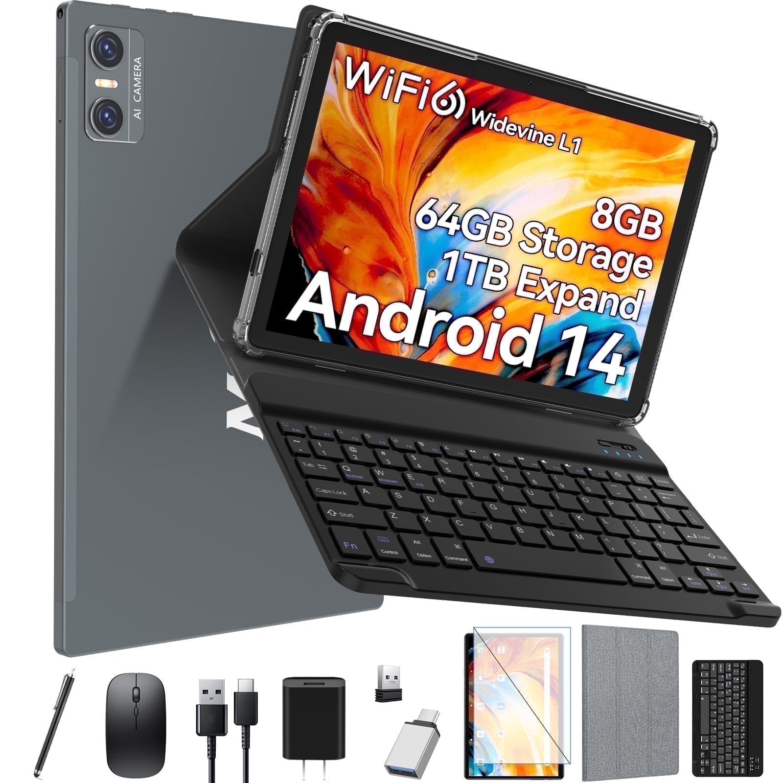 Android 14 10インチタブレット 8GB RAM 64GB ROM Amazon.com : Android 14 Tablet 10 Inch Tablet, DDR4 8GB RAM