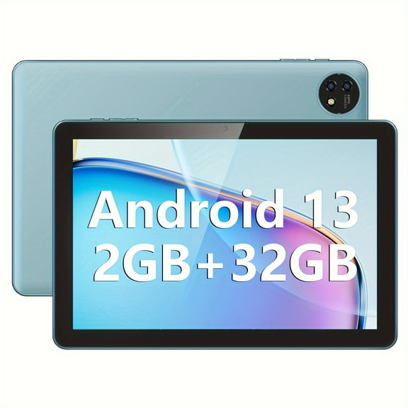 Tablet 10 Inch Android Tablets, Android 13 Tablet, 2GB RAM Quad Core Processor 32GB Storage Tablet Computer, GPS, FM, GMS Certification IPS HD Screen 6000mAh Long Battery Life
