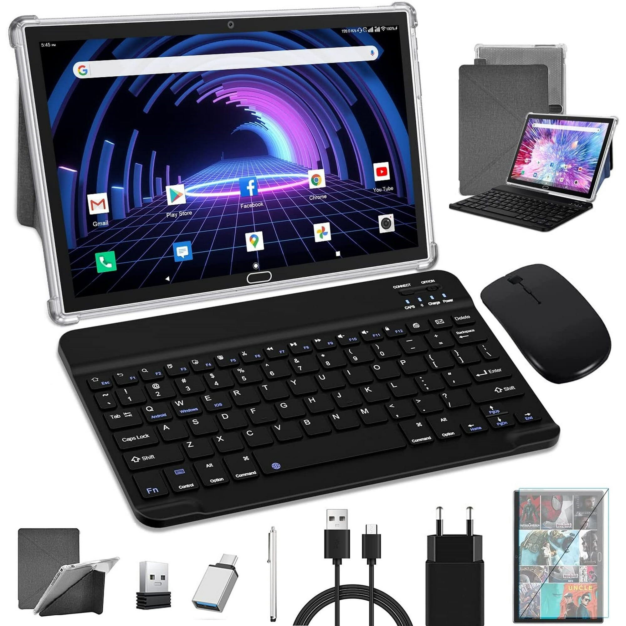Tablet 10 Inch Tablet,Zonko Tablet 2 in 1 Android Tablet with Keyboard  Wireless Mouse Stylus,4G Cellular Tablet, Android 11 Octa-Core, 4GB RAM  64GB