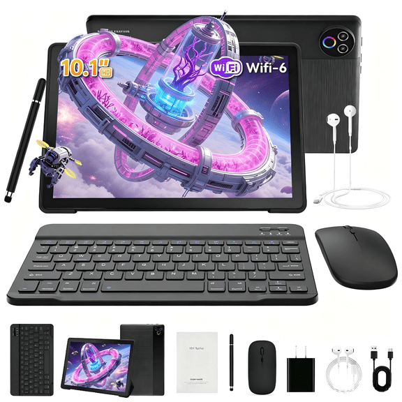AEEZO 10.1 Inch Tablet Set - 20GB RAM 64GB ROM 1TB Expandable with Keyboard and Mouse,for Students and Professionals
