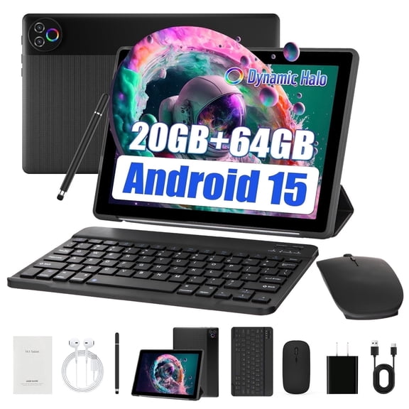 AEEZO 10.1 Inch Tablet Set - 20GB RAM 64GB ROM 1TB Expandable with Keyboard and Mouse,for Students and Professionals