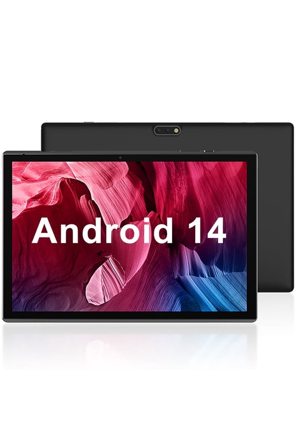 Tablet 10 inch Android 14 Tablet PC, 10.1" Touch Screen, Quad-Core Processor, 32GB ROM 6GB RAM 2MP+8MP Dual Camera, WiFi Bluetooth 1TB Expand IPS Full HD Display