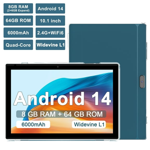 Tablet 10 inch, Newest Android 14 Tablet, 8GB+64GB+1TB Expand, Quad-Core