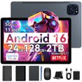 thumbnail image 1 of Android Tablet, 11 inch Android 16 Tablet, 8000mAh, 24GB RAM 128GB ROM 2TB Expand FHD Touchscreen, 13MP+5MP Dual Camera, Octa-core Processor, Gemini AI, GPS, Widevine L1, 1 of 10