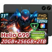 Tablet 11 inch ZPad3 android tablet, 11" 120Hz 1920x1200 FHD Display, 20GB+256GB+2TB Expand, Helio G99 Octa Core CPU, Android 15 tablet, 10000mAh+18W Fast Charge, Widevine L1, 8/16MP, Face Unlock, GP
