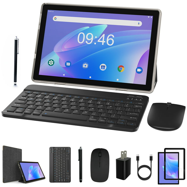 Tablet 2 in 1 4GB+128GB Tablet, 10 inch Android 11 Tablet Set