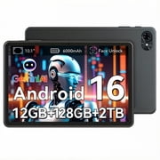 TABWEE AI Tablet Android 16 Tablets T80, 10.5 inch Tablet with HD+IPS Display, 12GB RAM+128GB ROM, 2TB TF, Gemini AI 2.0, GPS, 5G WiFi, 2.0GHz CPU ,5MP Camera, 6000mAh, GMS Certified, Gray