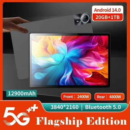 Tablet 2026 New Flagship Android14 Tablet, 14 Inch Tablet,5G Wi-Fi Tablet Computer,2 In 1 Tablet with Keyboard, 20GB RAM 1000GB ROM ,Snapdragon 10-core processor,3840* 2160 IPS,Bluetooth5.0,GPS