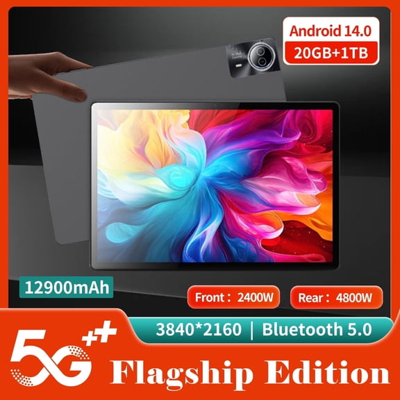 Tablet 2026 New Flagship Android14 Tablet, 14 Inch Tablet,5G Wi-Fi Tablet Computer,2 In 1 Tablet with Keyboard, 20GB RAM 1000GB ROM ,Snapdragon 10-core processor,3840* 2160 IPS,Bluetooth5.0,GPS