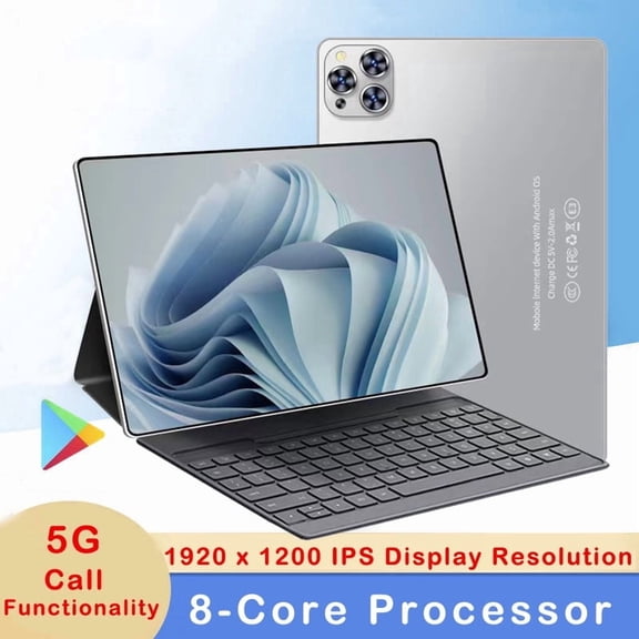 Tablet 2025 Newest Android 12 Tablet, 10 Inch Tablet,5G Call Wi-Fi Tablet Computer,2 In 1 Tablet with Keyboard, 256GB ROM 8GB RAM ,Octa-Core Processor,1920 * 1200 IPS,Bluetooth,GPS