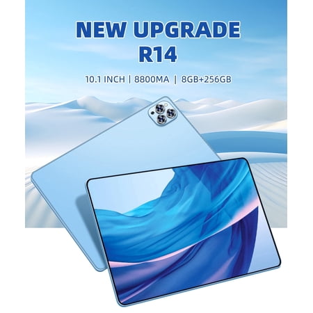 Blue 10.1 Inch Tablet 2026 Newest Android 12 Tablet 5G Wi-Fi Tablet Computer,2 In 1 Tablet with Keyboard, 256GB ROM+8GB RAM ,Octa-Core Processor,1920 * 1200 IPS,Bluetooth,GPS