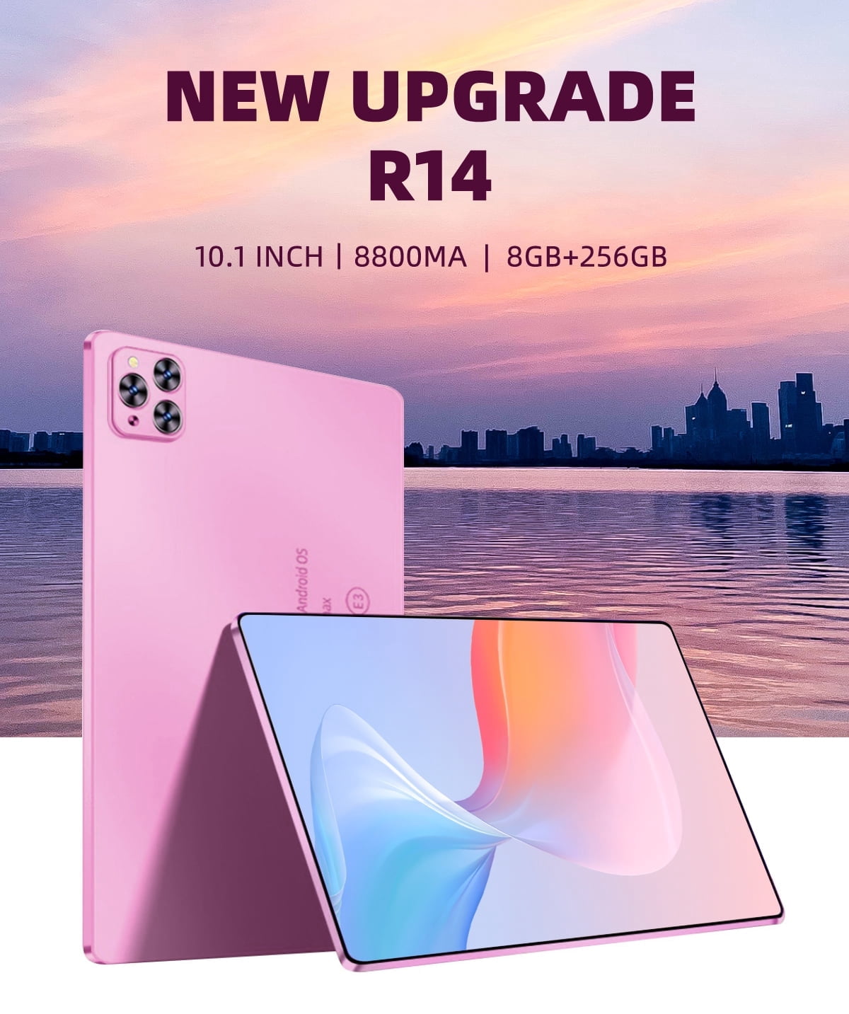 Tablet 2026 Newest Android 12 Tablet Pink, 10 Inch Tablet,5G Wi-Fi Tablet Computer,2 In 1 Tablet with Keyboard, 256GB ROM+8GB RAM ,Octa-Core Processor,1920 * 1200 IPS,Bluetooth,GPS