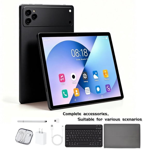 Tablet 2026 Android 13 Tablet, 10 Inch Tablet,5G Wi-Fi Tablet Computer,2 In 1 Tablet with Keyboard, 256GB ROM, 4+4GB RAM ,Octa-Core Processor,1920 * 1200 IPS,Bluetooth,GPS