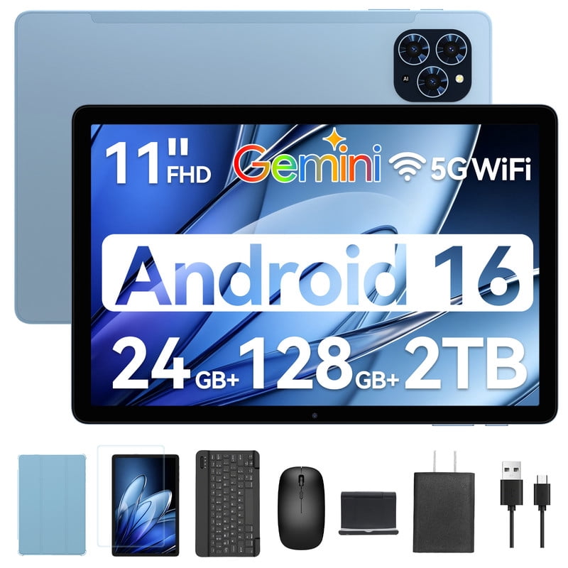 Tablet 2026 Android 16 AI Tablet with Gemini AI, 11 Inch FHD