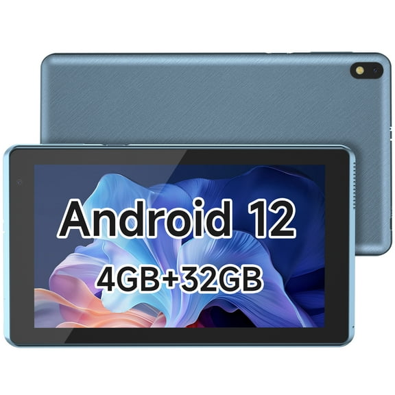 Tablet 7 inch Android 12.0 Tablet, 4GB+32GB ROM (1TB Expand), Quad-Core, WiFi, GMS, Dual Camera, Educational, Games BLUE