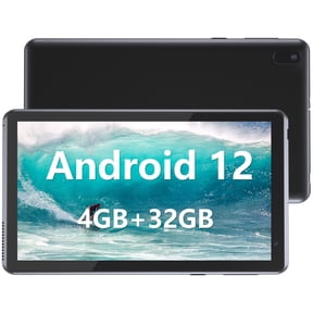Tablet 7 inch Android 12.0 Tablet, 4GB+32GB ROM (1TB Expand), Quad-Core, WiFi, GMS, Dual Camera, Educational, Games (Black)