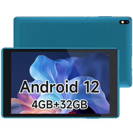 Tablet 7 inch Android 12.0 Tablet, 4GB+32GB ROM (1TB Expand), Quad-Core, WiFi, GMS, Dual Camera, Educational, Games Green