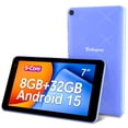 thumbnail image 1 of Tablet 7 inch Android 15 Tablet, 3GB RAM 32GB ROM 1TB Expandable,Penta-core Processor Tablet PC，Wi-Fi 6, 5G dual-band，3000mAh Battery, Dual Camera, Educational, Games,Purple, 1 of 8