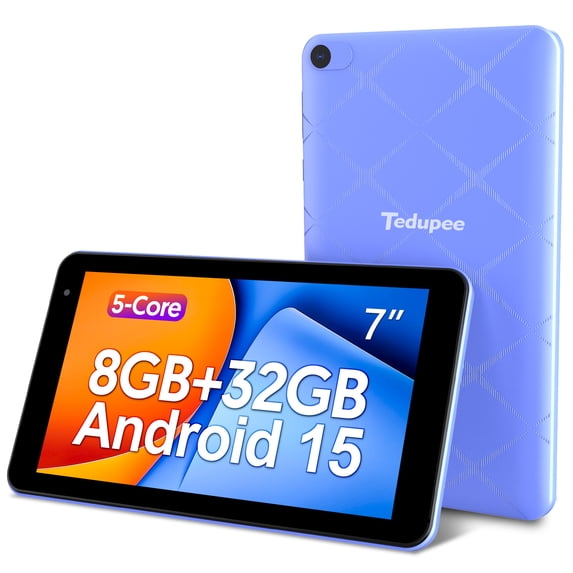 Tablet 7 inch Android 15 Tablet, 3GB RAM 32GB ROM 1TB Expandable,Penta-core Processor Tablet PC,Wi-Fi 6, 5G dual-band,3000mAh Battery, Dual Camera, Educational, Games,Purple