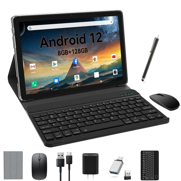 Android 12.0 Tablet, 10.1 inch HD, 8GB RAM 128GB ROM, Octa-Core 