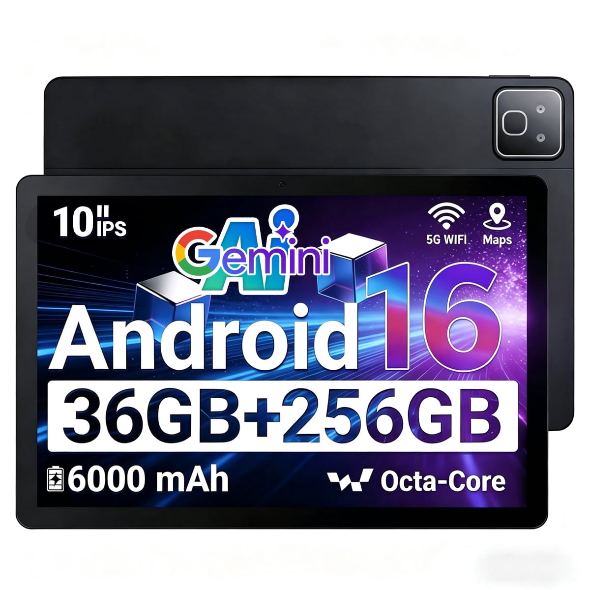 BUFO X6PRO 10Inch Android 16 Gemini AI Tablet Octa-Core T310 36GB+256GB 1TB Expand WiFi6 BT5.2 Widevine L1 5MP+8MP Dual Camera 6000mAh