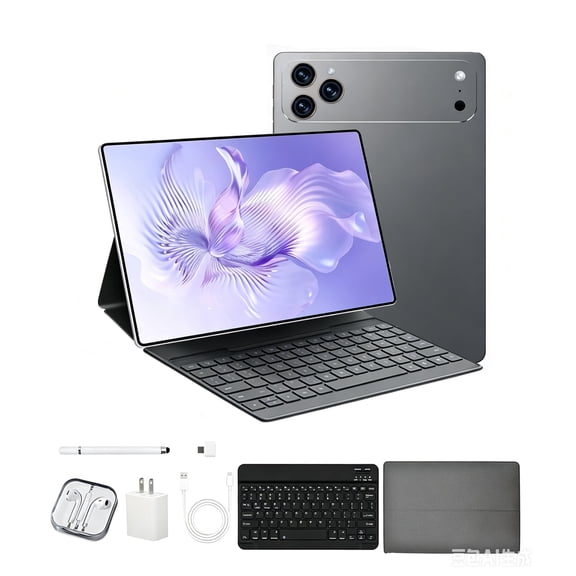 Tablet Black 2026 Newest Android 13 Tablet,10 Inch Tablet,5G Wi-Fi Tablet Computer,2 In 1 Tablet with Keyboard, 256GB ROM+8GB RAM ,Octa-Core Processor,1920 * 1200 IPS,Bluetooth,GPS