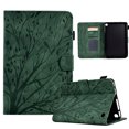 thumbnail image 1 of Tablet Case for Amazon Fire 7 12th Gen 2022, Embossed Tree Pattern PU Leather Book Style Smart Auto Wake/Sleep Cover with Stand Card Slots Magnetic Clasp Shockproof Case, Green, 1 of 9
